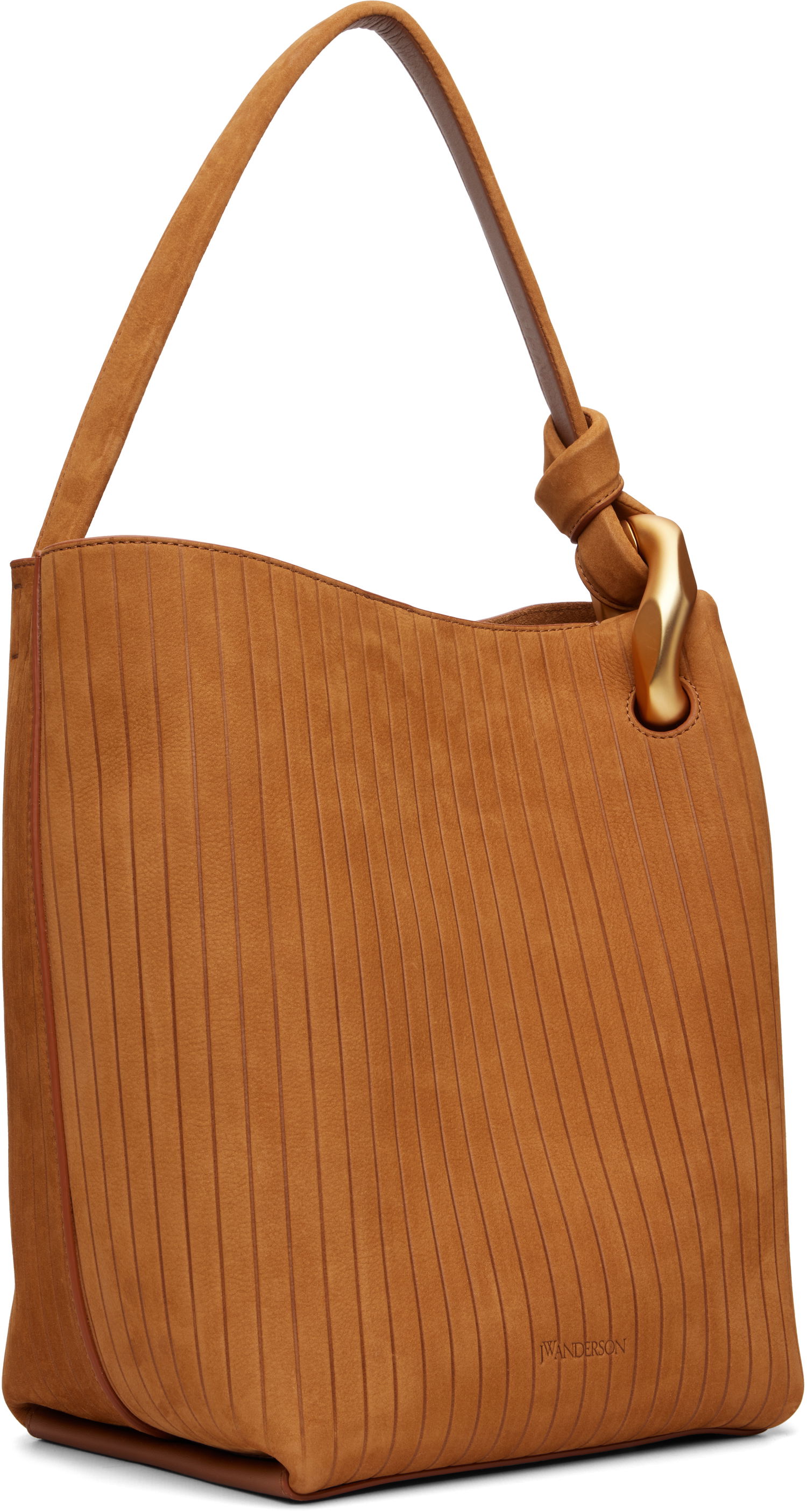 Tote bag JW Anderson 'The JWA Corner Bucket' Tote with Vertical Texture and Sculptural Hardware Hnedá | HB0737-LA0375, 1