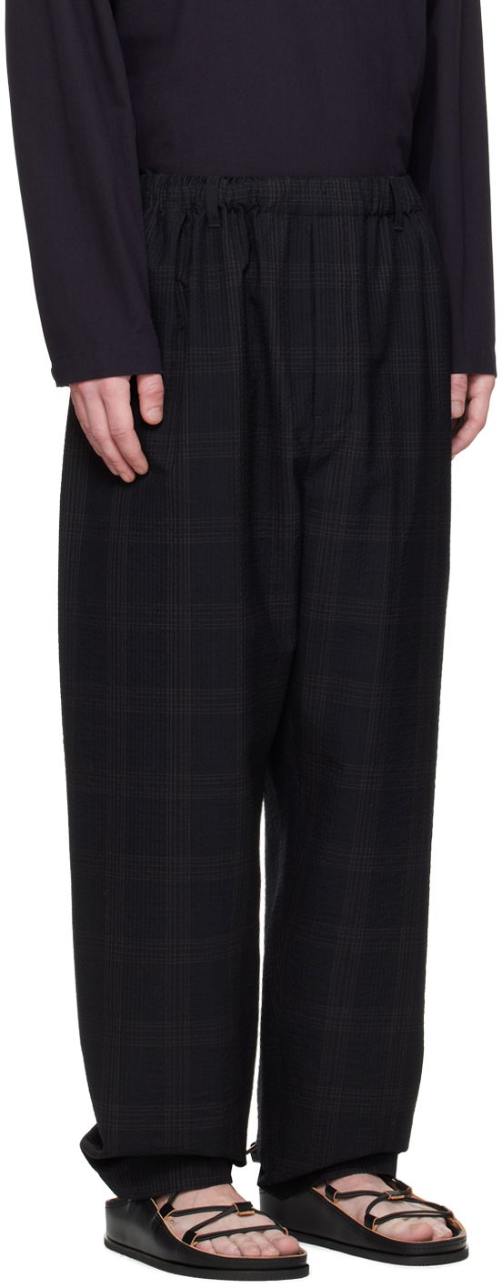 Nohavice LEMAIRE Lemaire Relaxed Plaid Trousers Čierna | PA1047 LF1256, 1