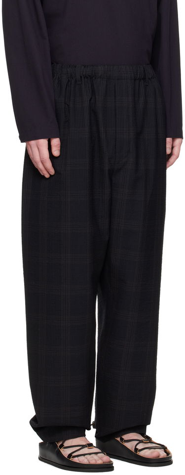 Nohavice LEMAIRE Lemaire Relaxed Plaid Trousers Čierna | PA1047 LF1256, 1