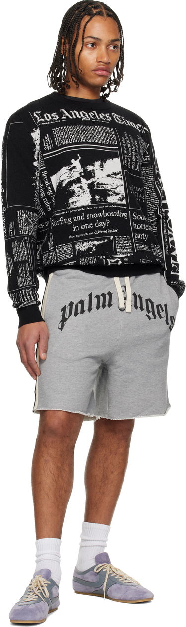 Sveter Palm Angels LA Times Edition Newspaper Print Sweater Čierna | PMHE058F25KNI0011005, 3