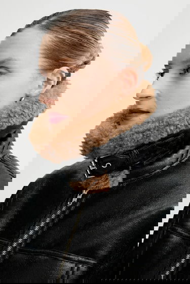 Bunda STAND STUDIO Kia Transitional Oversize Faux Fur Jacket Čierna | 66575.9412, 4