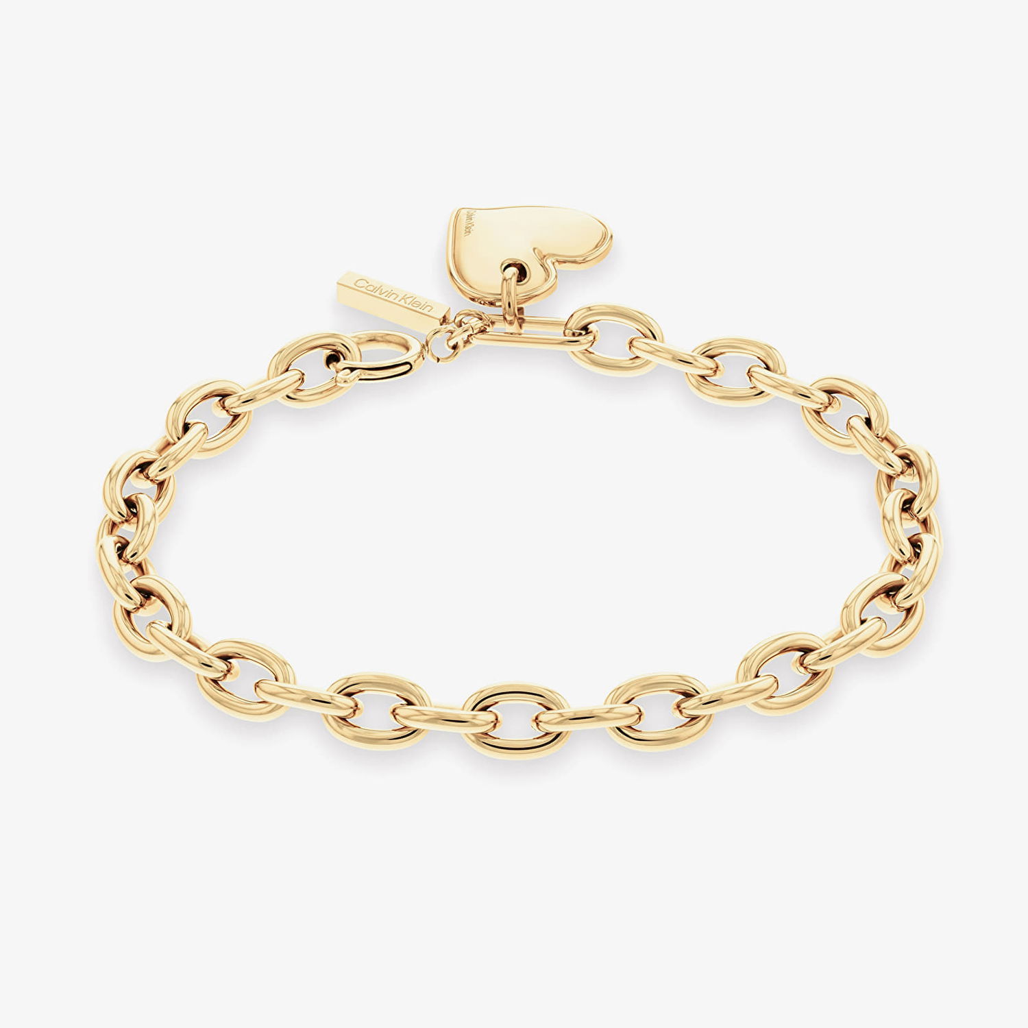 Náramok CALVIN KLEIN Oval Chain Link Bracelet with Heart Charm Žltá | 35000297, 1