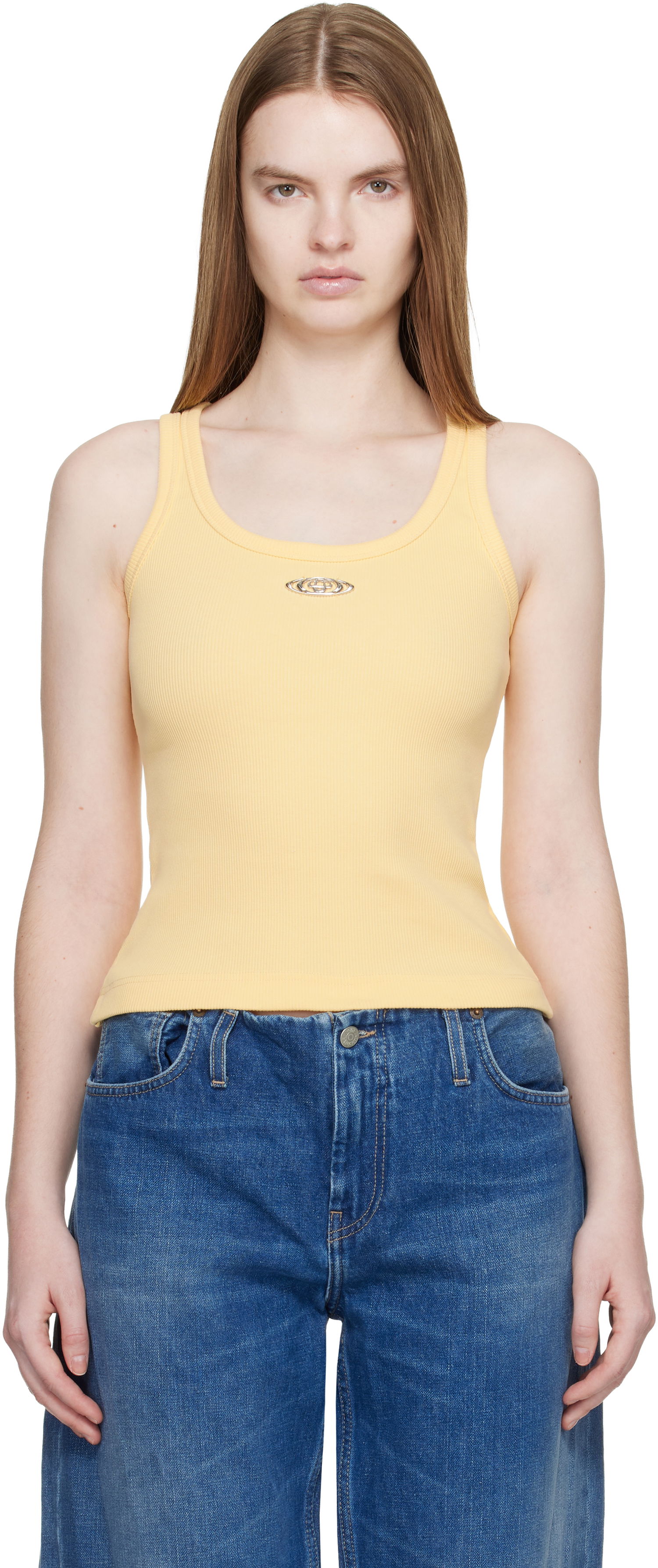 Tielko Casablanca Corrosion Ribbed Tank Top Žltá | W-SP26-JTS-039-03, 0