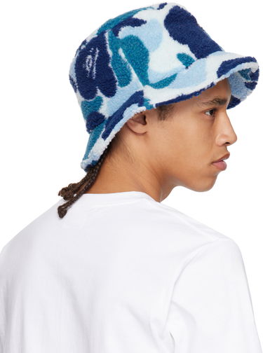 Klobúk BAPE A Bathing Ape ABC Camo Boa Fleece Bucket Hat Modrá | 001HTK801006M, 2