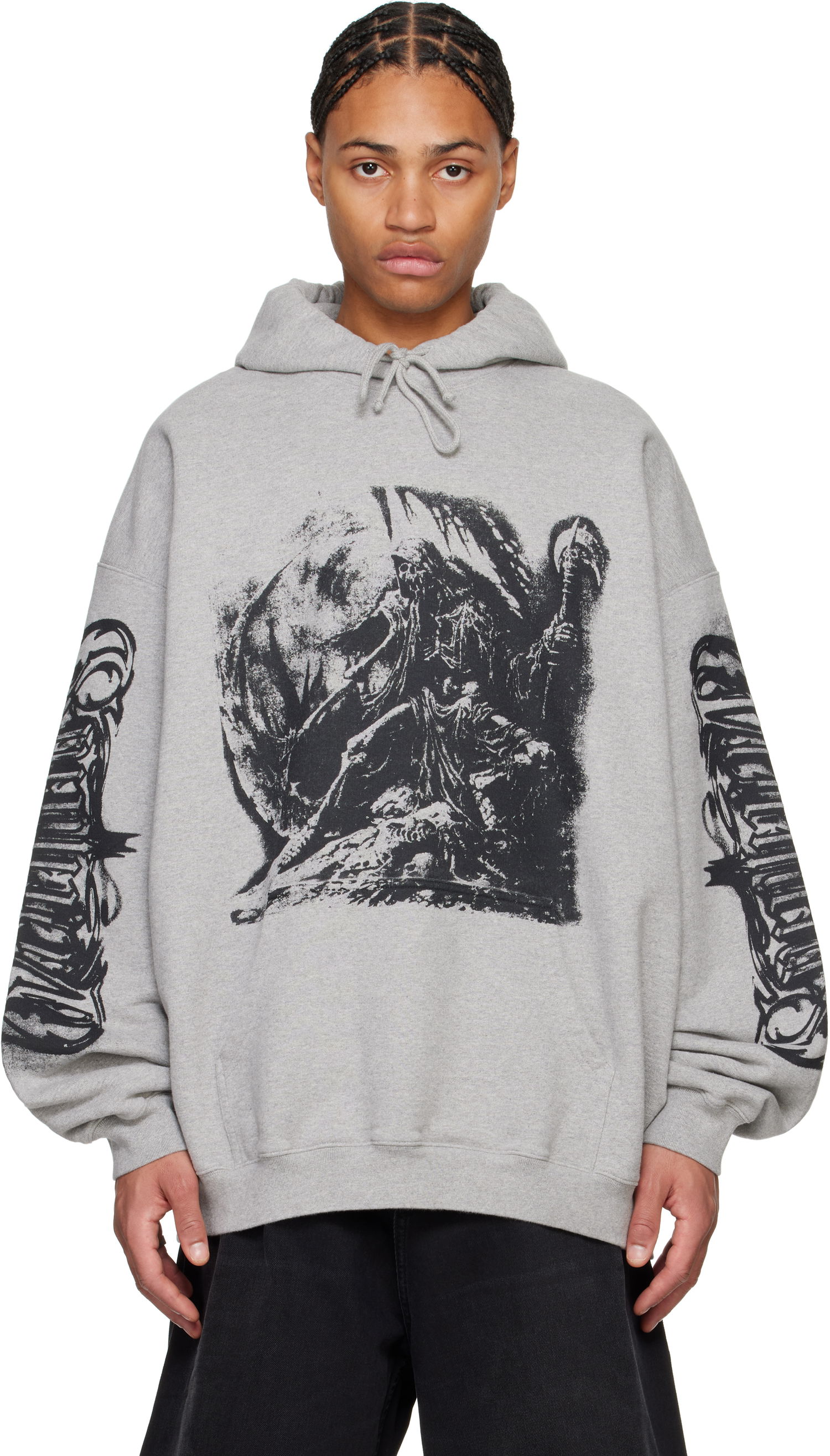 Mikina VETEMENTS Oversized Goth Hoodie Šedá | UA66HD720G, 0
