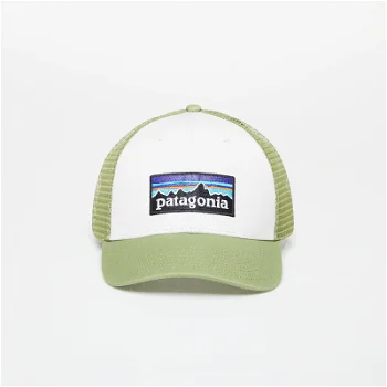 Patagonia Cap P-6 Logo LoPro Trucker Hat White/ Buckhorn Green 38283 WBGN