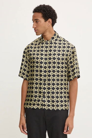 Košeľa Nanushka Relaxed Fit Silk Shirt With Classic Collar Čierna | NM24PFSH06298, 0