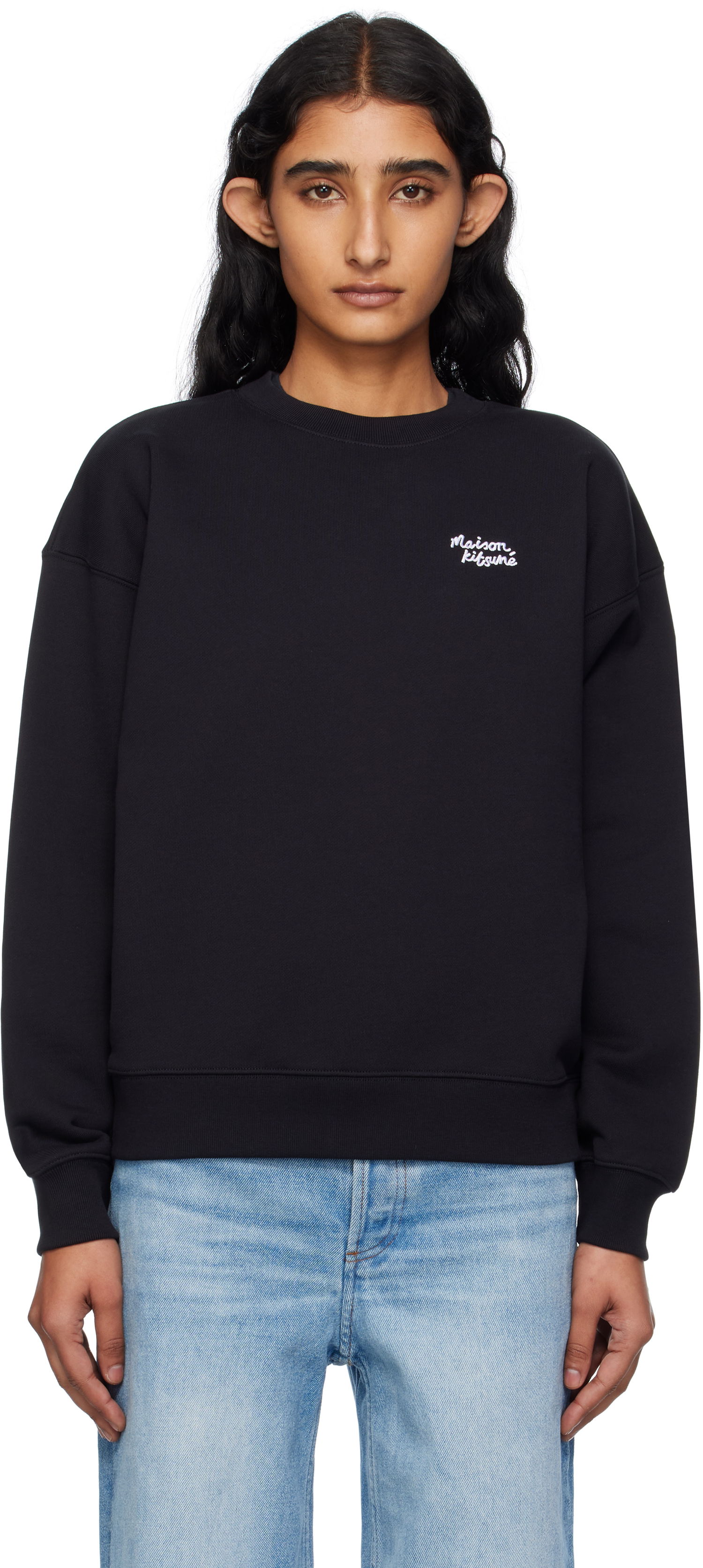 Mikina MAISON KITSUNÉ Handwriting Comfort Sweatshirt by Maison Kitsuné Čierna | PW00314KM0341, 0