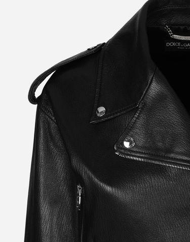 Bunda Dolce & Gabbana Nappa Leather Biker Jacket Čierna | F9R87LHULVJN0000, 3