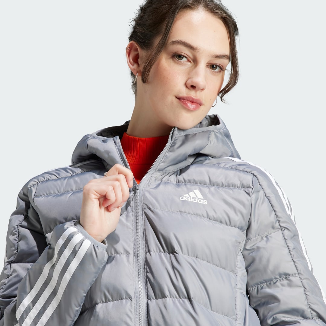 Essentials 3-Stripes Light Down Hooded