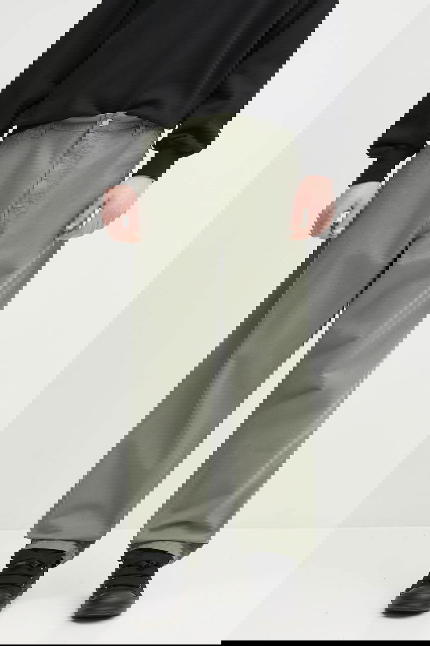 Nohavice Carhartt WIP Cotton Relaxed Fit Single Knee Pant Zelené | I031499.1YFGD, 0