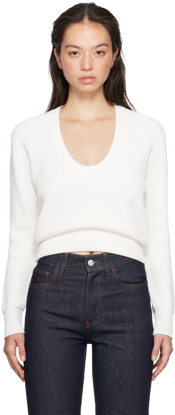 Sveter Coperni Coperni Knitted Long Sleeve Sweater Biela | COPML110Y3003, 0