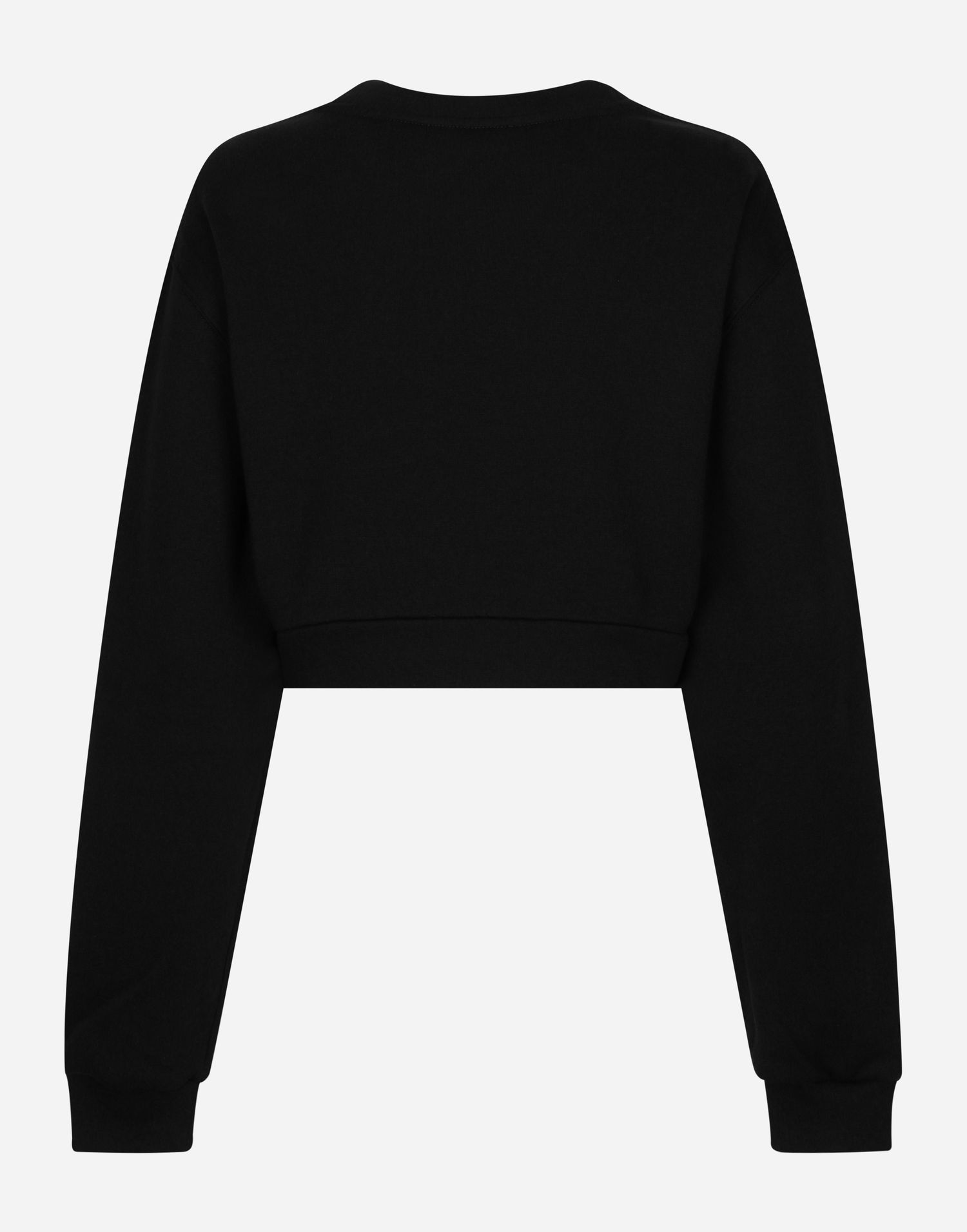 Mikina Dolce & Gabbana Cropped Cotton Crewneck Sweatshirt with DG Logo Čierna | F9P40ZHU7HVN0000, 1