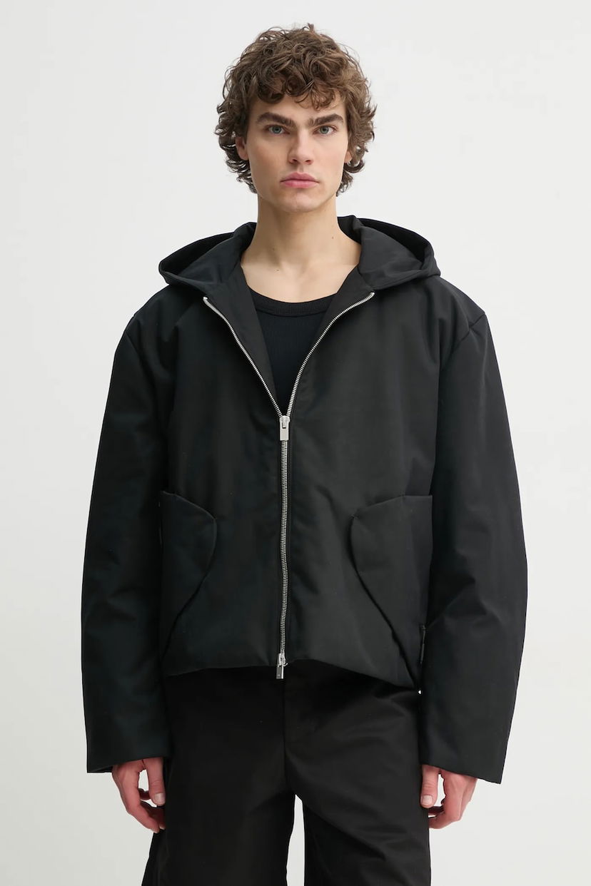 Bunda HELIOT EMIL Oversize Transitional Hooded Jacket Čierna | SS25.M.02.148.BLK01