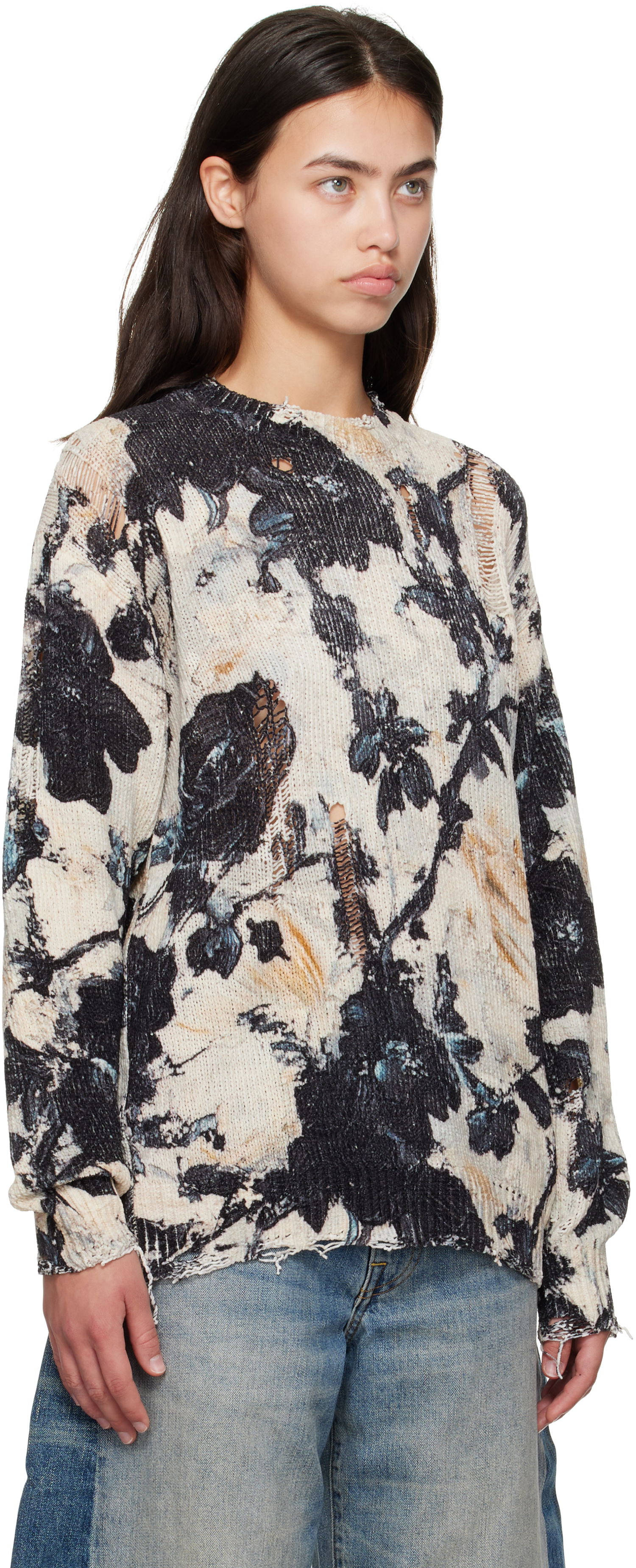 Sveter R13 R13 Printed Boyfriend Sweater Rôznofarebný | R13WY199-Y220A, 1