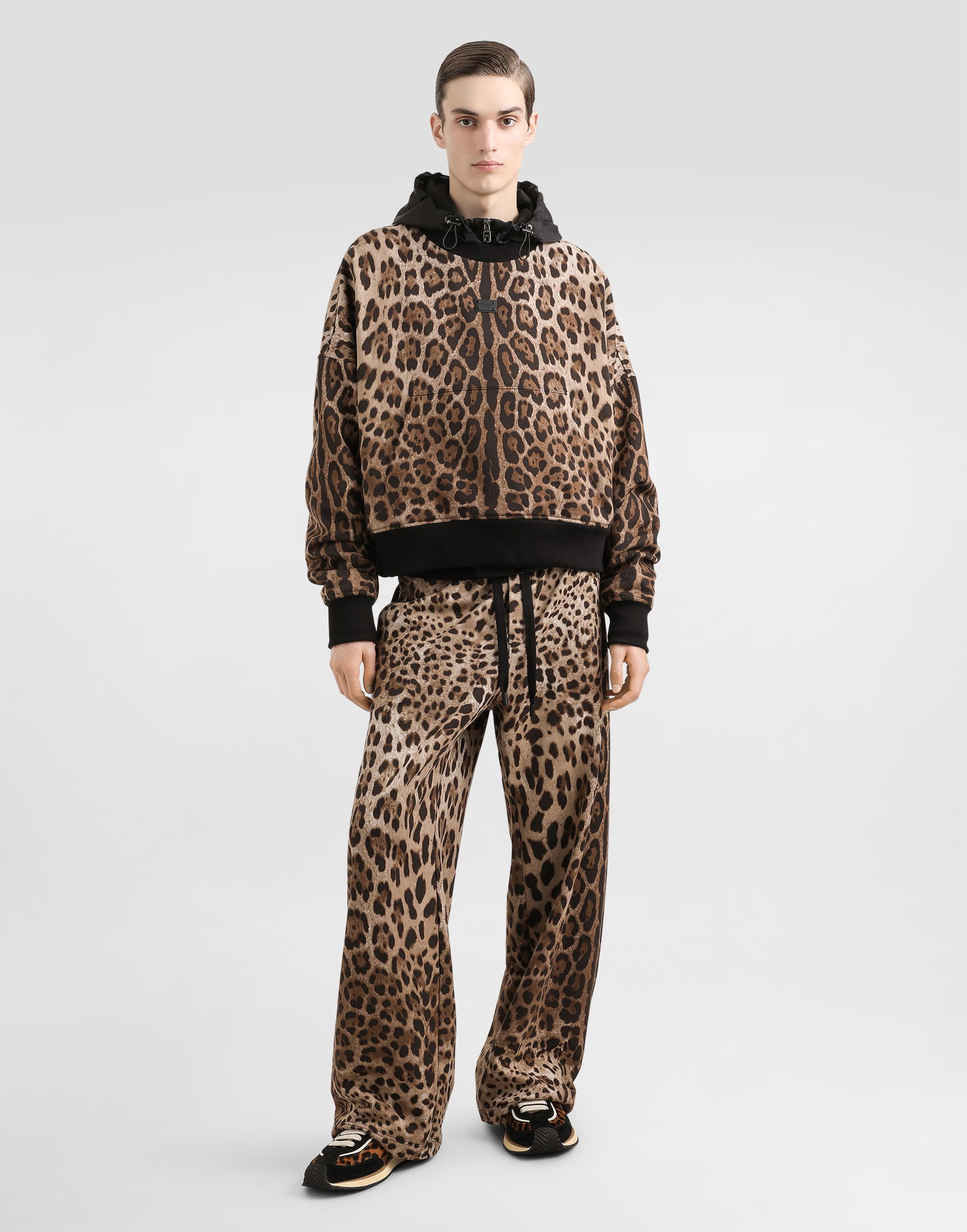 Tepláky Dolce & Gabbana Dolce & Gabbana Stretch Jersey Animal Print Jogging Pants Hnedá | GP0Y6TFS785HY13M, 1