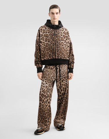 Tepláky Dolce & Gabbana Dolce & Gabbana Stretch Jersey Animal Print Jogging Pants Hnedá | GP0Y6TFS785HY13M, 1