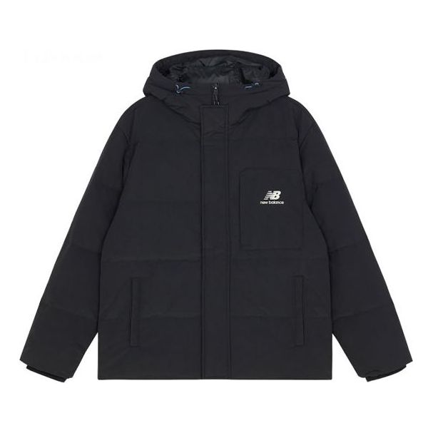 Prešívaná bunda New Balance Logo Hooded Down Jacket Čierna | AMJ13331-BK, 0