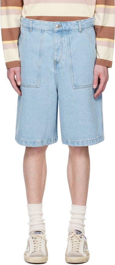 Šortky MAISON KITSUNÉ Maison Kitsuné Workwear Denim Shorts Modrá | OM01403WD4009, 0