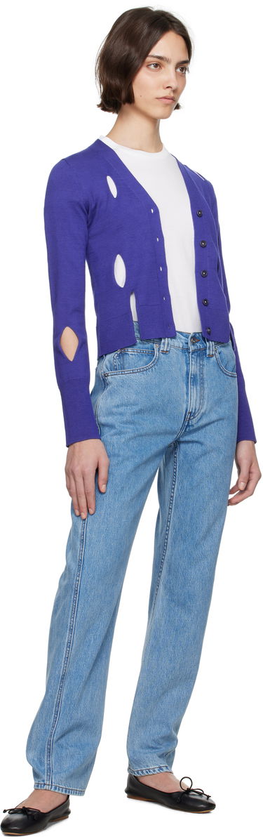 Sveter JW Anderson JW Anderson Slit Cardigan Fialová | KW1413-YN0440, 3