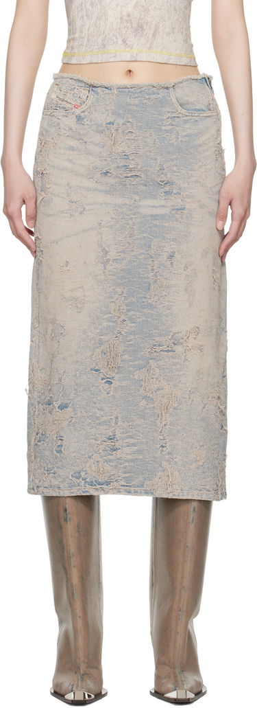 Sukňa Diesel Distressed Denim Midi Skirt Modrá | A16490 007Y5, 0