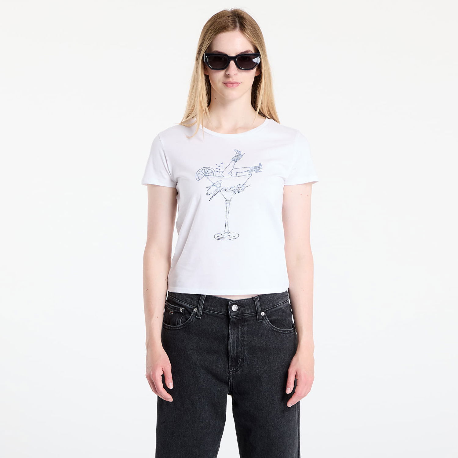 Tričko GUESS GUESS Tini Boots Bling Baby Tee Biela | W5YI31K9RM1-G011, 0