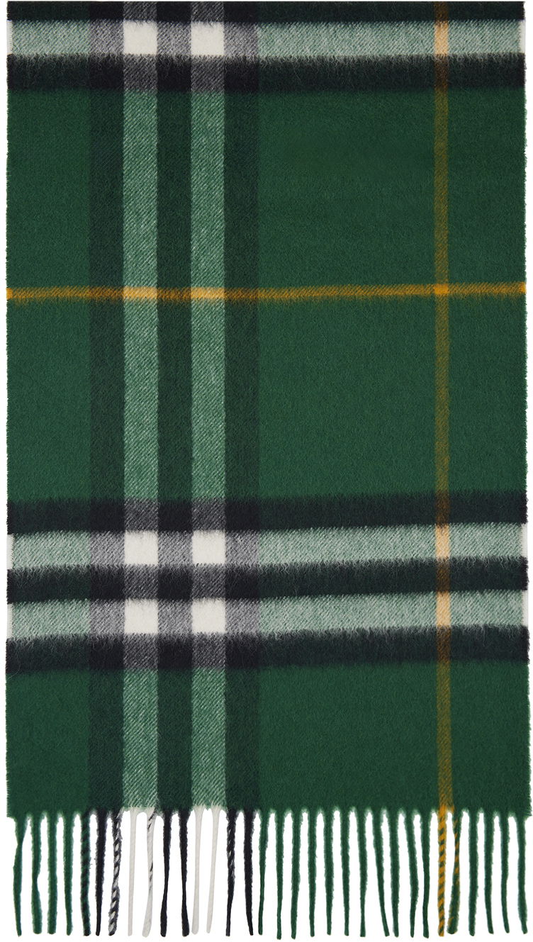 Oblečenie Burberry Green Check Cashmere Scarf Zelené | 8094653