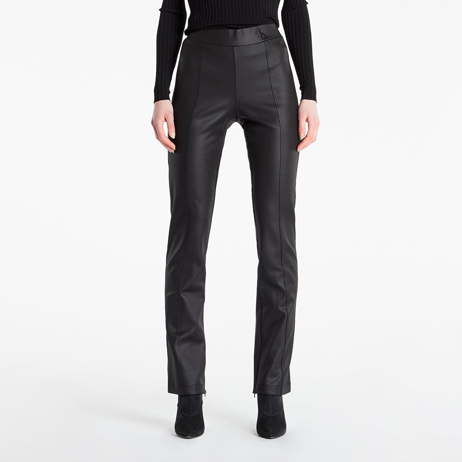 Nohavice CALVIN KLEIN Jeans Coated Milano Split Pant Čierna | J20J217750 BEH, 0