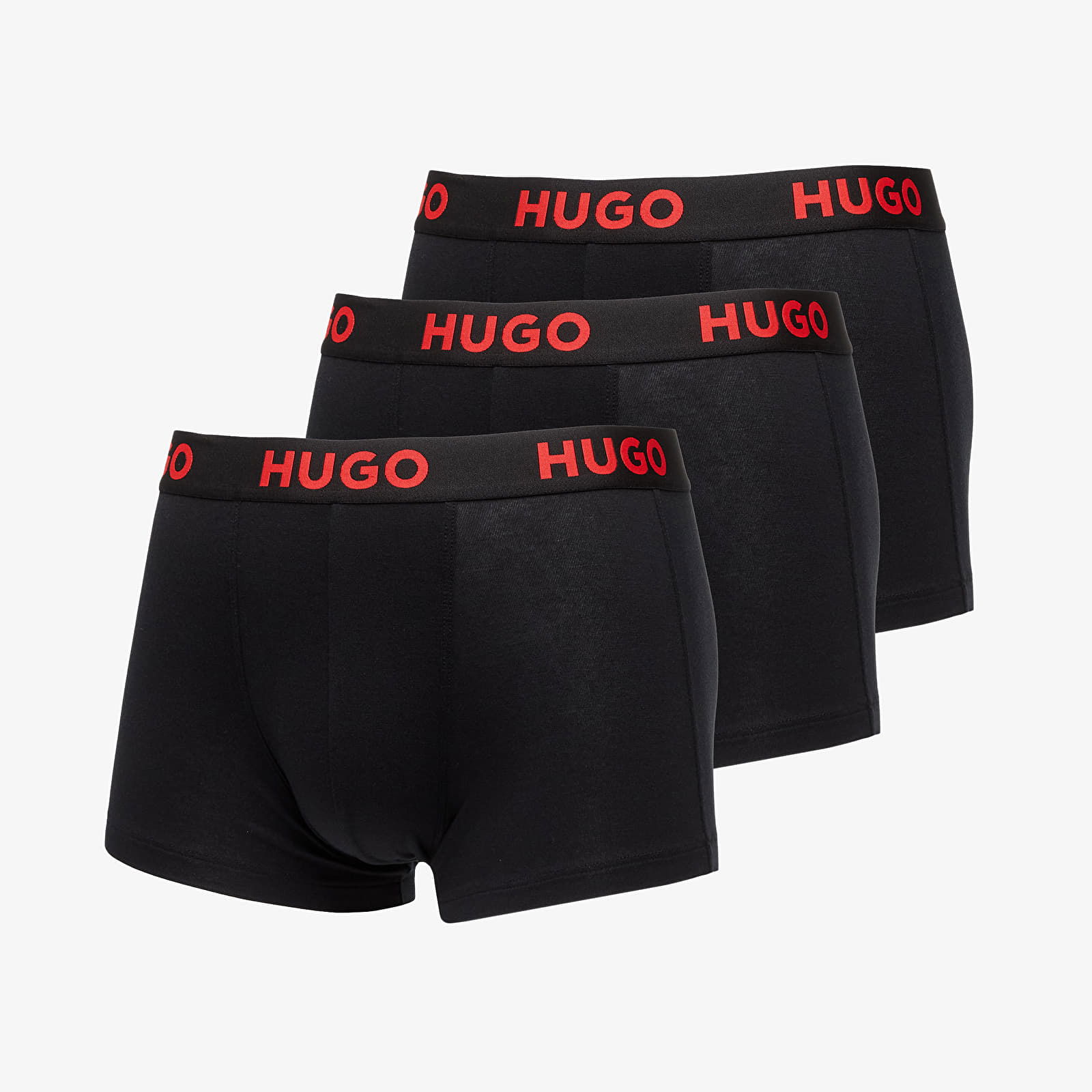 Logo-Waistband Stretch Trunks 3-Pack Black