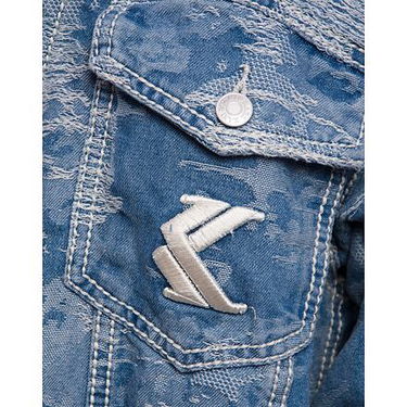 Bunda Karl Kani Karl Kani OG K Distress Camo Denim Jacket Modrá | KK-60710032, 1