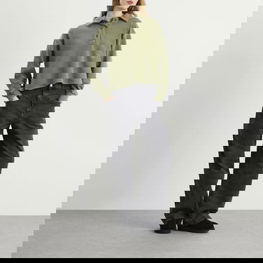 Mikina CLOSED Long Sleeve Polo Sweatshirt with Layered Hem Zelené | C95667-47V-13-657, 4