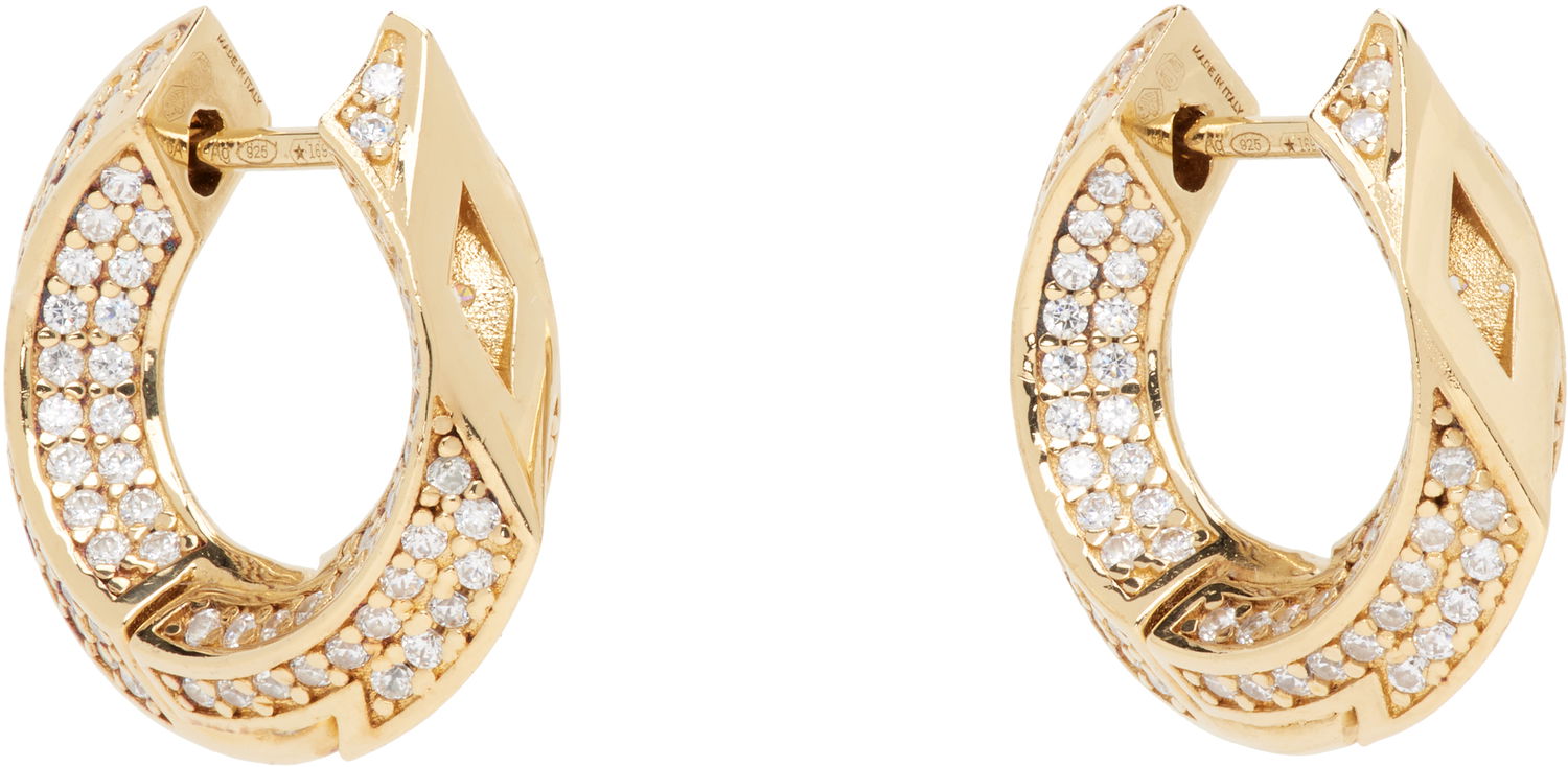 Náušnice Burberry Burberry Hollow Pave Earrings Žltá | 8074769, 1