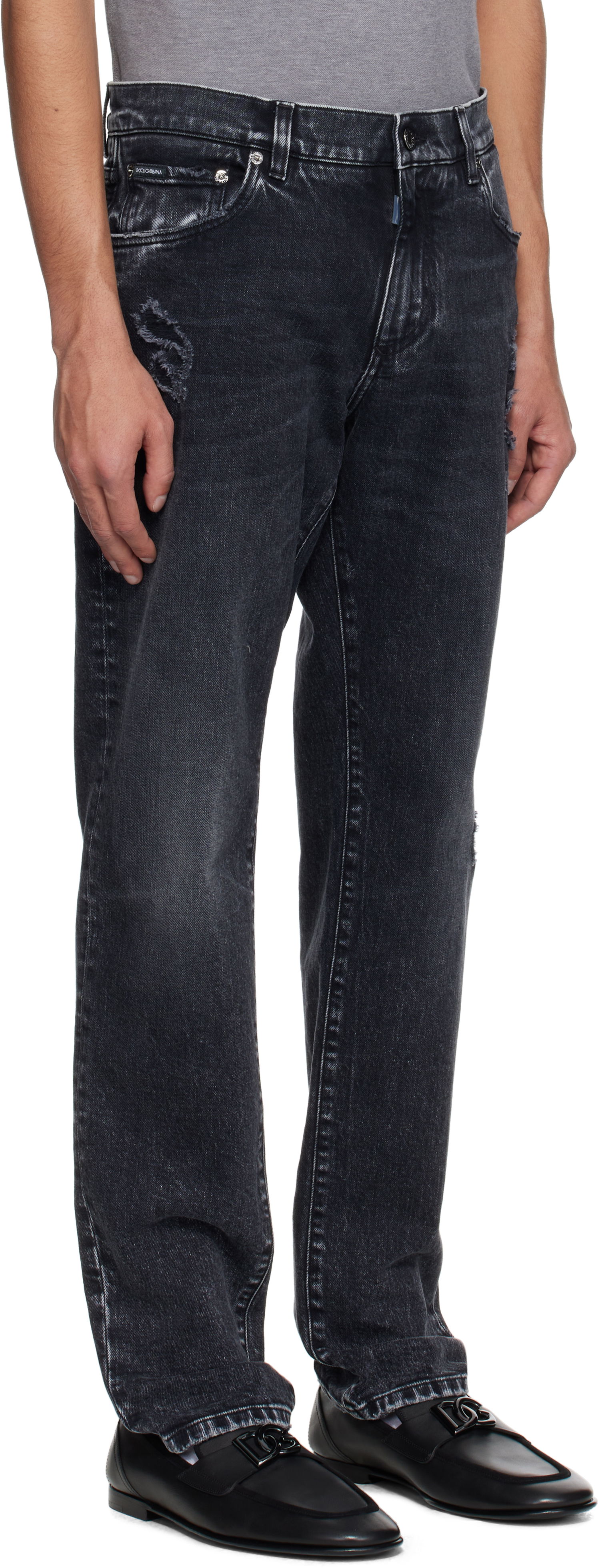 Džínsy Dolce & Gabbana Dolce&Gabbana Distressed Jeans Čierna | GY07CDG8MI9, 1