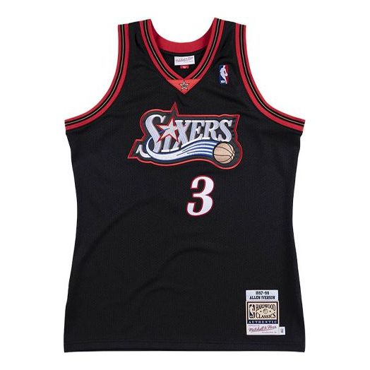 Dres Mitchell & Ness Mitchell & Ness 76ers Basketball Jersey Čierna | AJY4GS18102-P76BLCK97AIV, 0