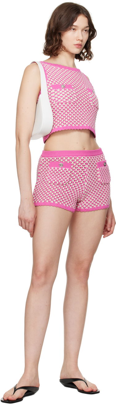 Crop Top Versace Versace Crochet Knit Top Ružová | 1020376_1A14747, 3