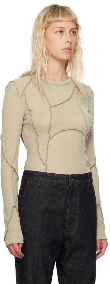 Tričko HELIOT EMIL Long Sleeve Fitted Sheer T-Shirt Zelené | SS23_G_09_086_WO20, 1