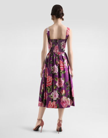 Šaty Dolce & Gabbana Dolce & Gabbana Rose Print Cotton Midi Dress Fialová | F6ZT1THS5TDHP5IG, 2