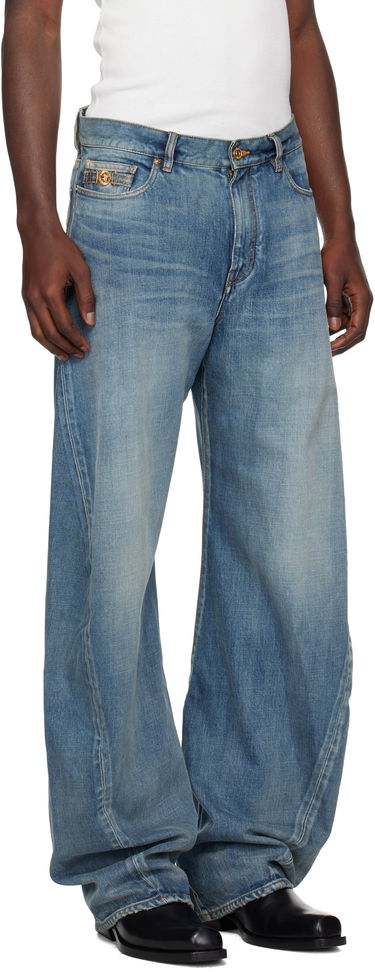 Džínsy Versace Versace Baggy Twisted Jeans Modrá | 1019900_1A14295, 1