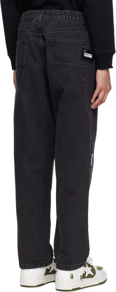 Džínsy AAPE by A Bathing Ape AAPE by A Bathing Ape 'AAPE NOW' Moonface Logo Jeans Čierna | AAPPTMB662XXOBKL, 2