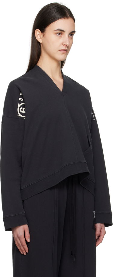 Sveter Maison Margiela MM6 Maison Margiela V-Neck Sweatshirt Hnedá | S52GU0239 M25014, 4