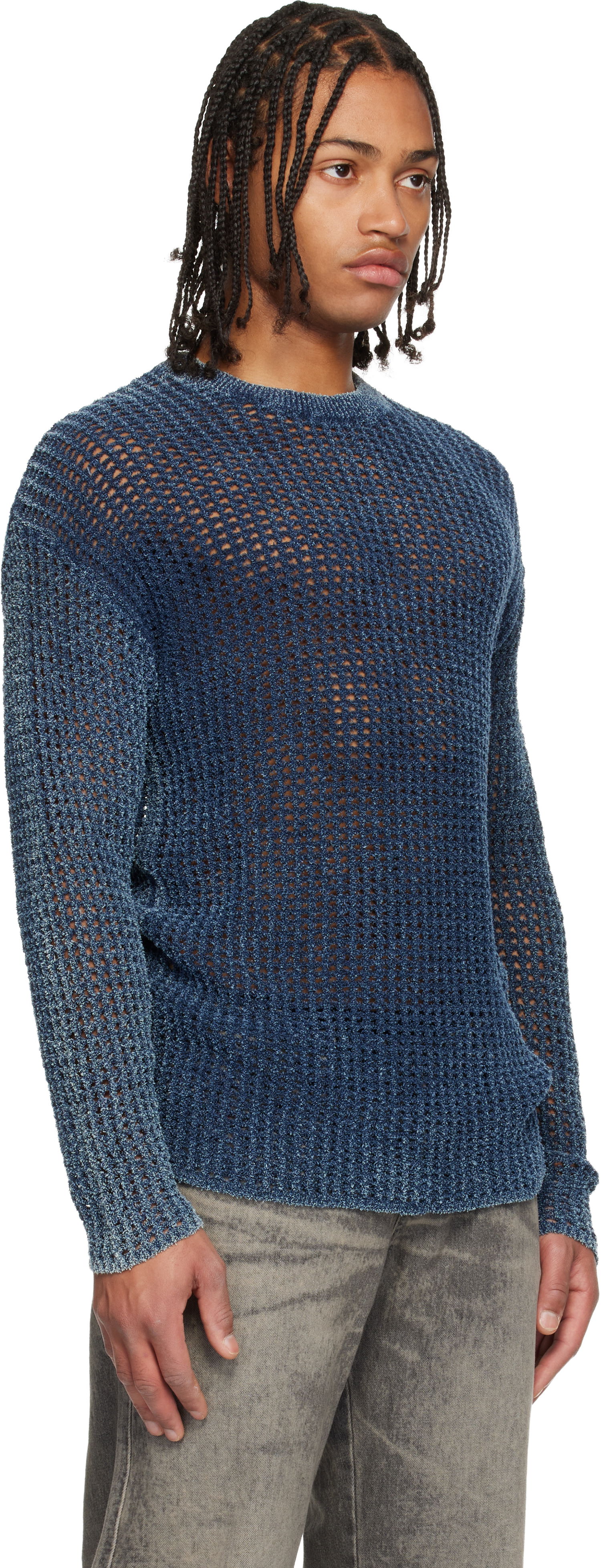 Sveter Diesel K-Redros Sheer Knit Crewneck Sweater Modrá | A19202-0CBDP-8AT, 1