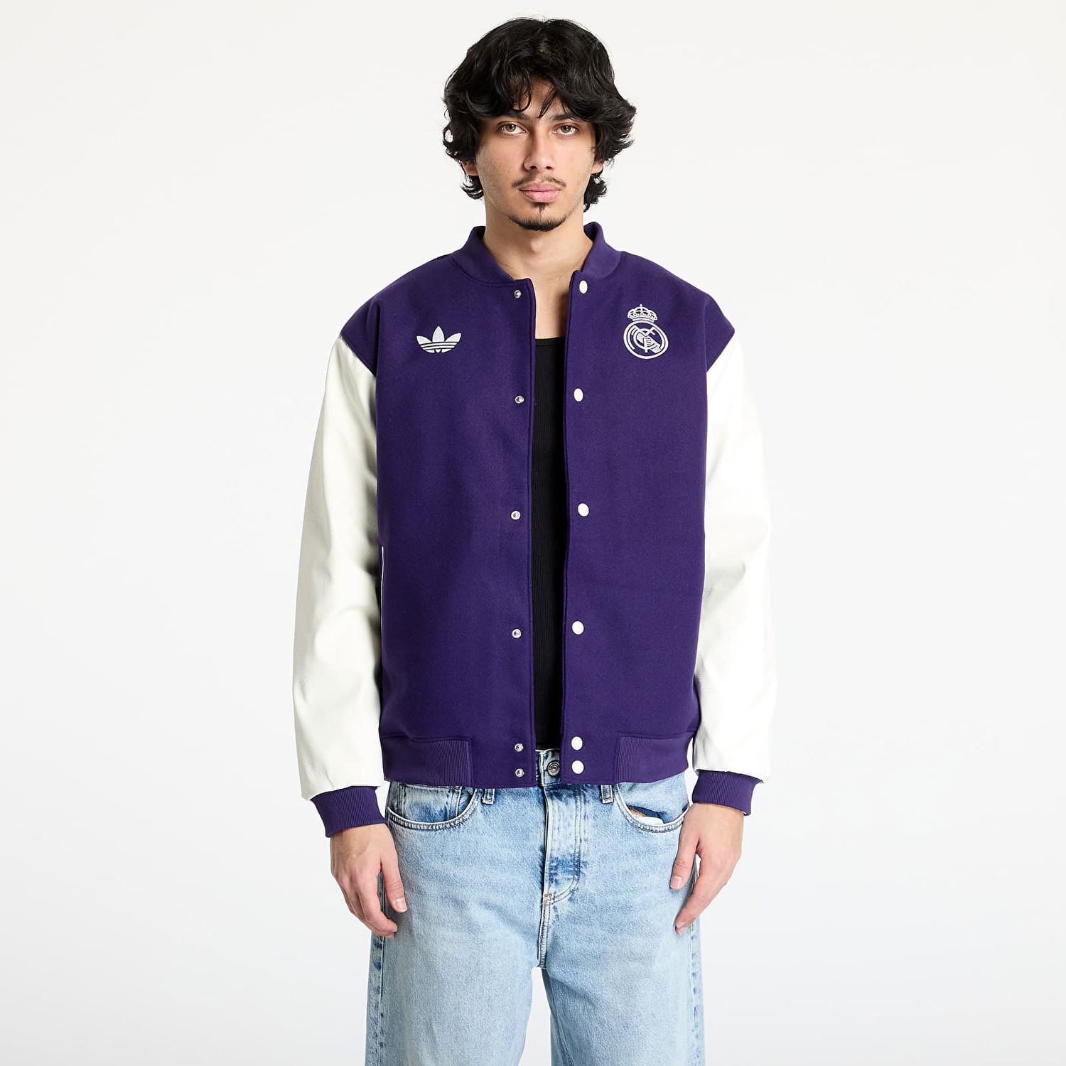 Bomber bunda adidas Performance Real Madrid Varsity Jacket Fialová | JF2587, 0
