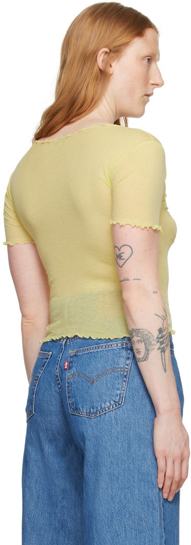 Tielko Baserange Baserange Gerrymandered Lettuce Edge T-Shirt Žltá | TOGE-CG-SU24, 2
