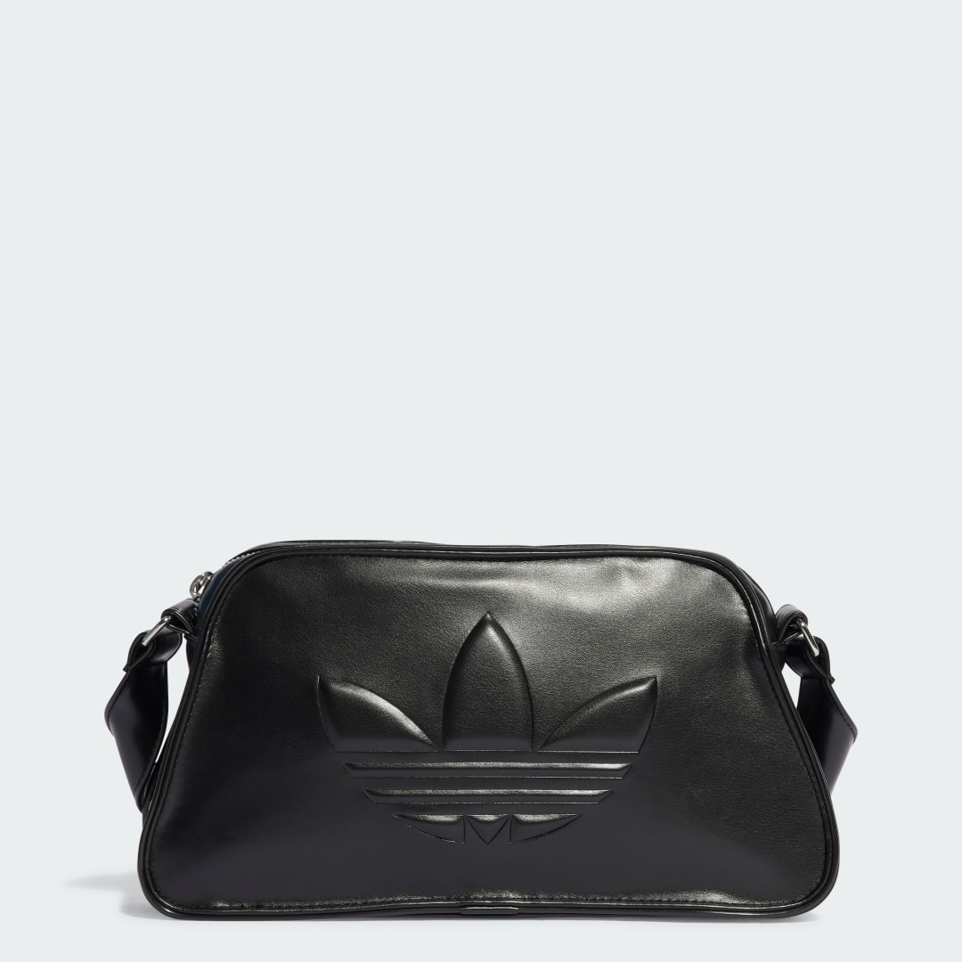 Taška cez rameno adidas Originals Polyurethane Embossed Trefoil Bag Čierna | IT7380, 1
