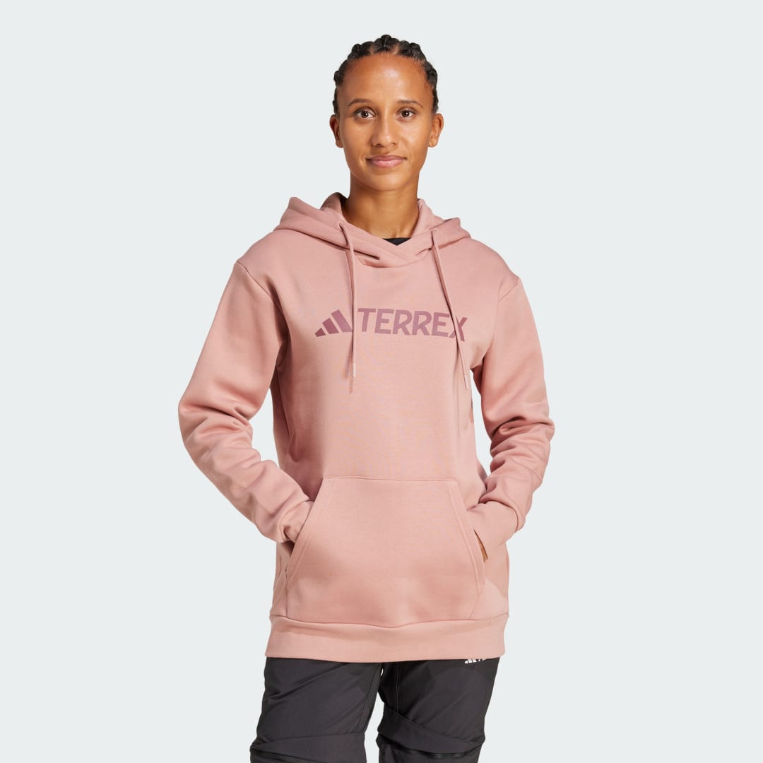 Mikina adidas Performance Multi Logo Fleece Hoodie Ružová | JF9090, 0