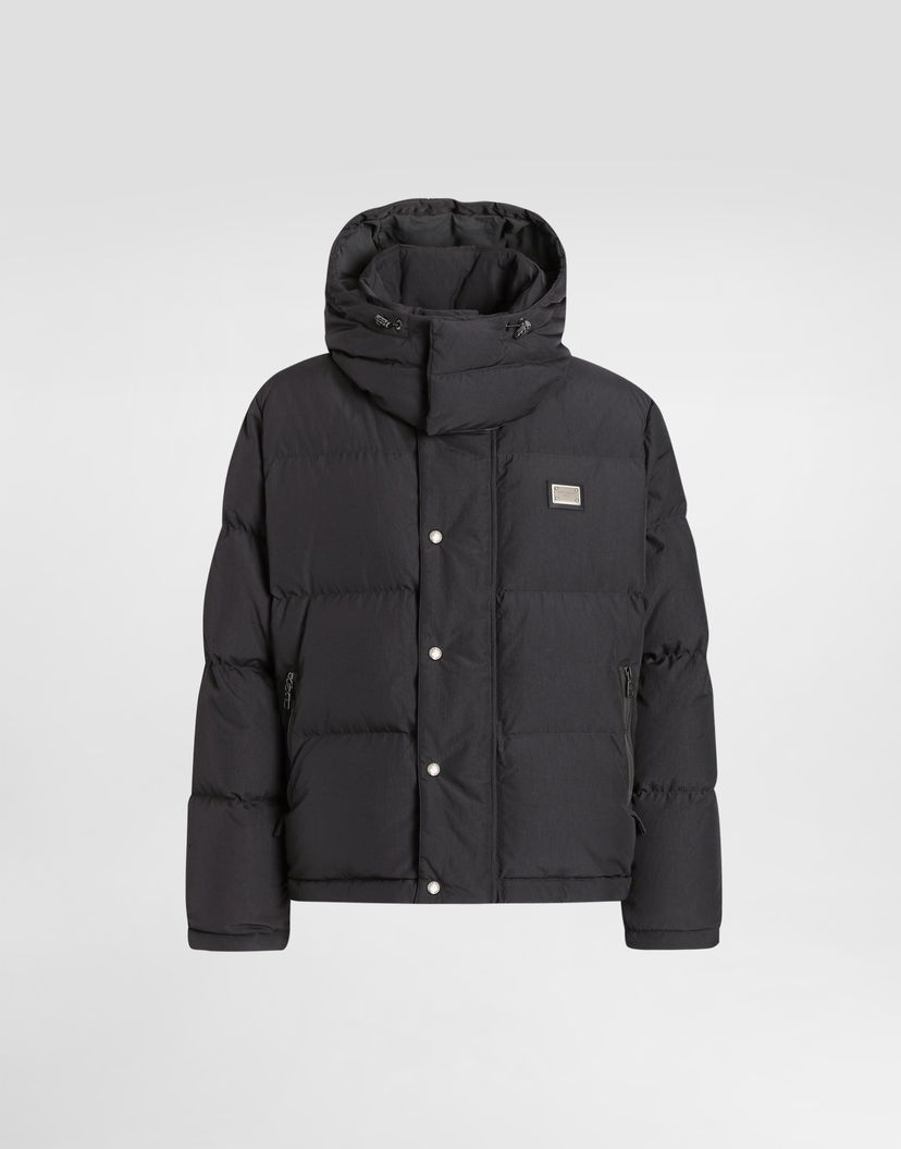 Prešívaná bunda Dolce & Gabbana Dolce & Gabbana Padded Quilted Hooded Puffer Jacket Čierna | G9BRFTFUS28N0636