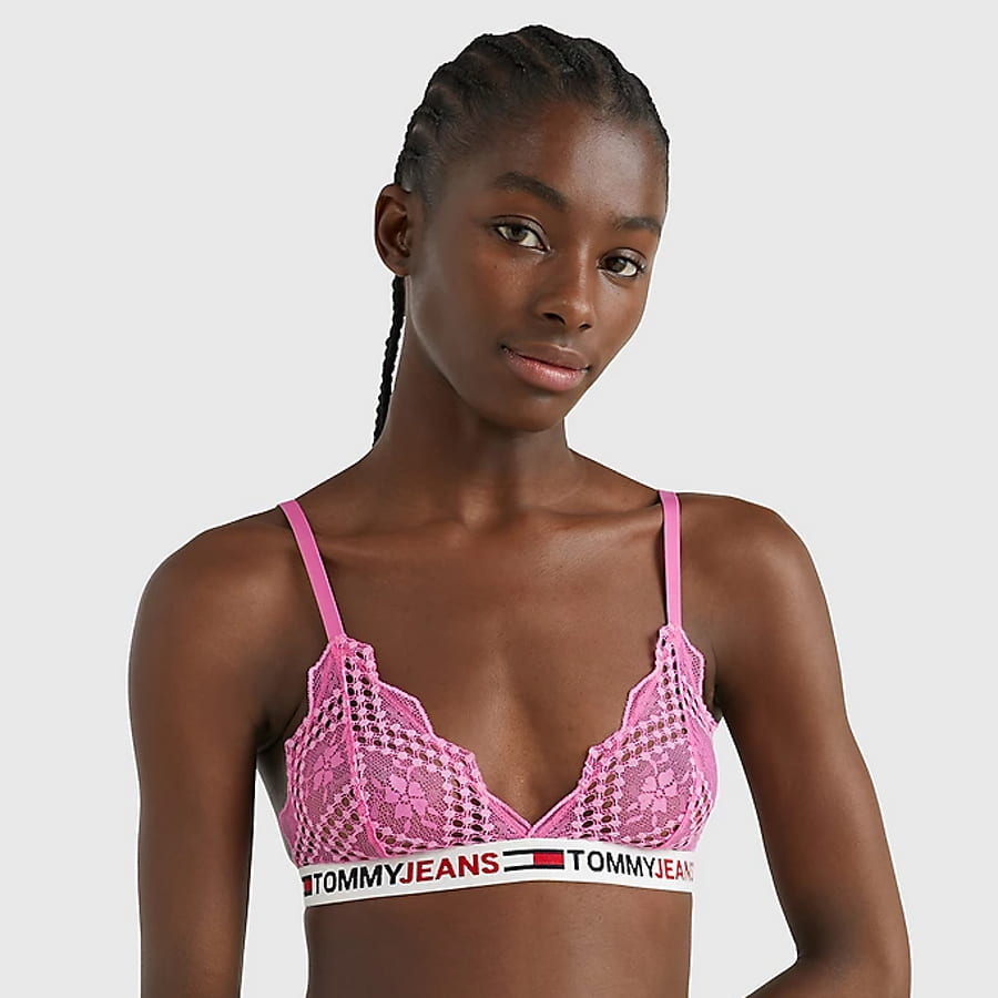 Podprsenka Tommy Hilfiger Unlined Lace Triangle Bra Ružová | UW0UW03829 TO5, 0