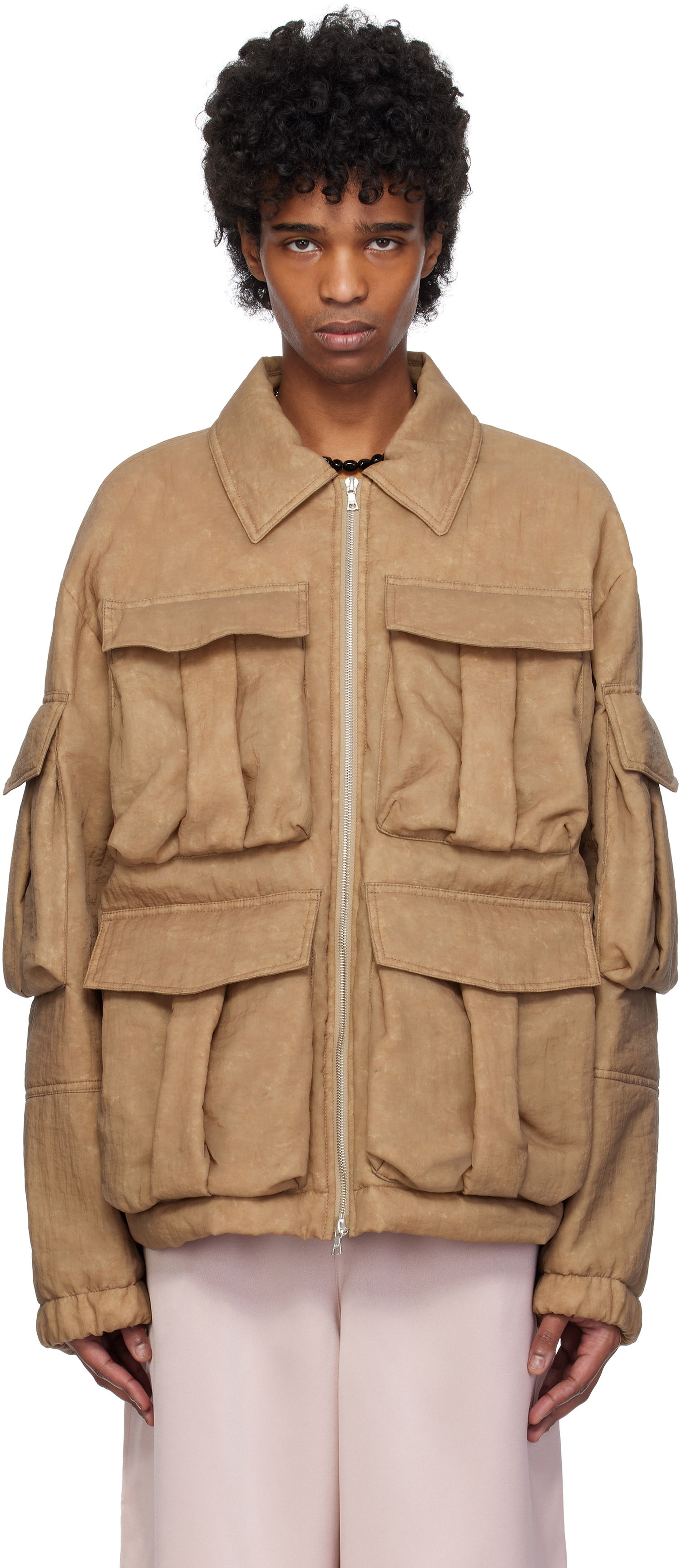 Prešívaná bunda Dries Van Noten Dries Van Noten Taffeta Multi-Pocket Jacket Hnedá | 251-020526-1329, 0