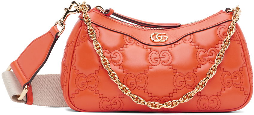 Taška cez rameno Gucci GG Matelassé Shoulder Bag Červená | 735049 UM8HG, 0