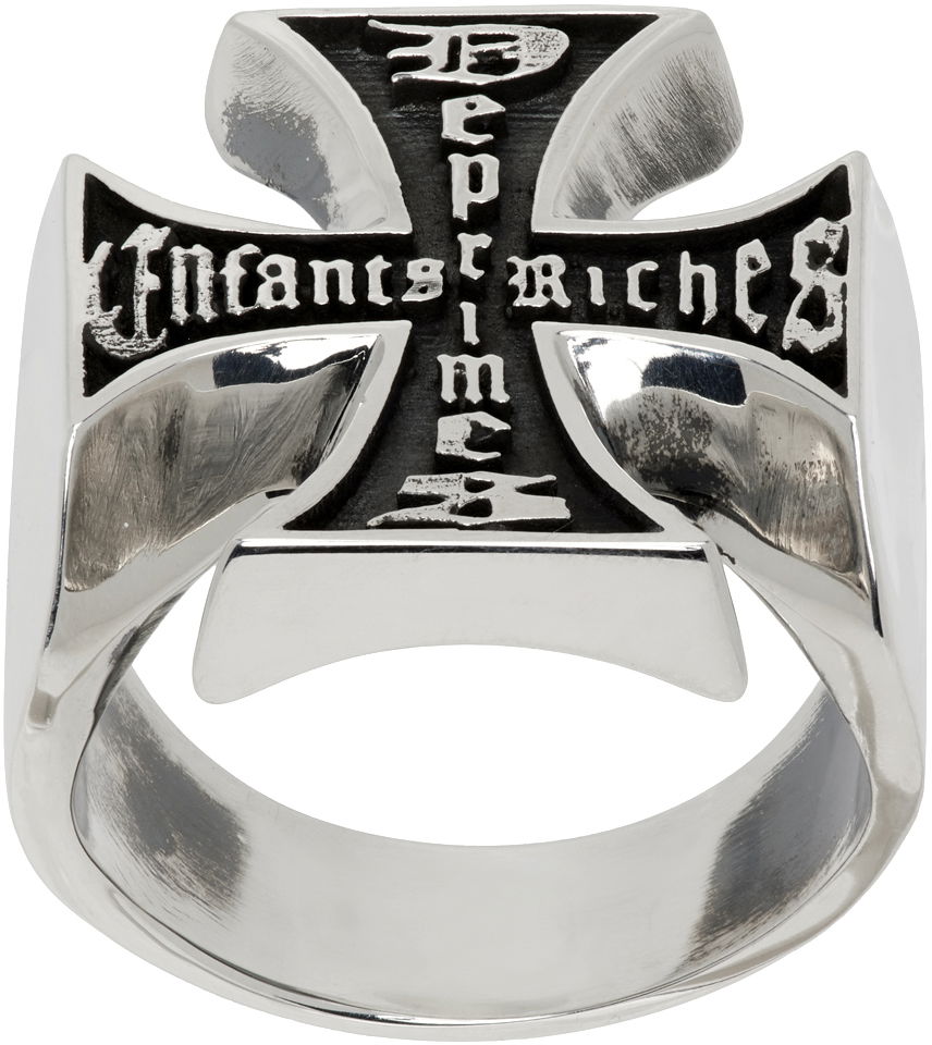 Prsteň Enfants Riches Déprimés Enfants Riches Déprimés Cross Ring Šedá | 140-218, 0